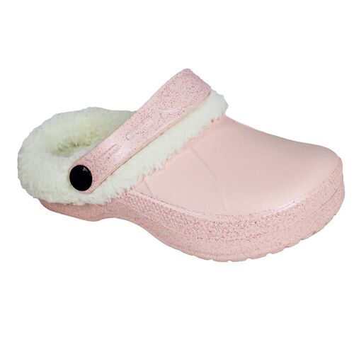 Girls' Sherpa-Lined Glitter Accent Clogs