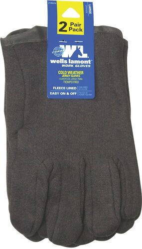 Men's 2-Pack Jersey Fleece Lined Slip-on Gloves