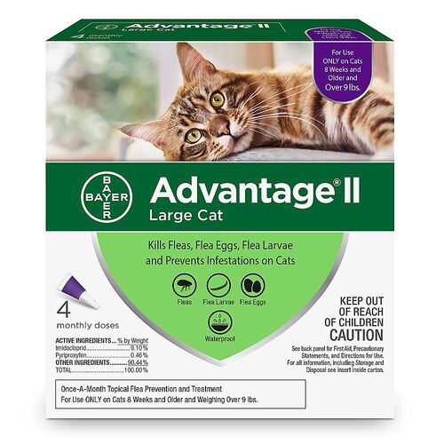 Flea Treatment For Large  Cats 9+ lbs - 4 Month Supply