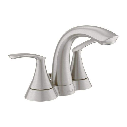 Darcy Spot Resist Brushed Nickel Two-Handle Low Arc Bathroom Faucet