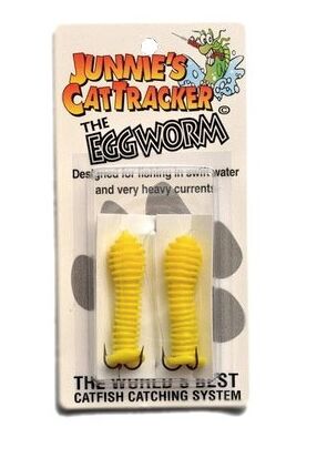 Junnie's Cattracker Egg Worm in Yellow - 2 pack