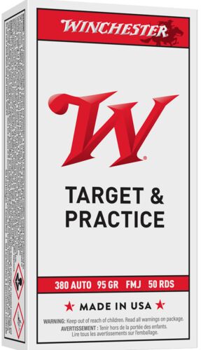 Target & Practice 380 Auto 95 Grain FMJ Ammunition - 50 Rounds
