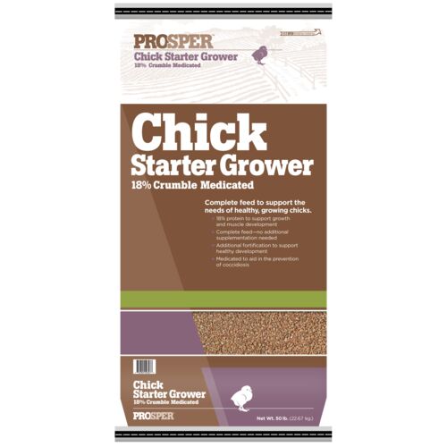 Chick Starter Grower 18% Crumble Medicated - 55 Lb