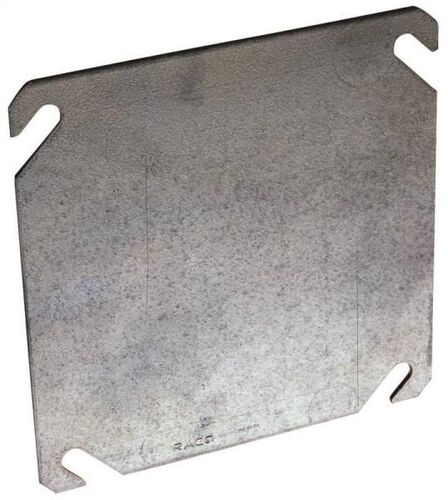 4In Square Flat Blank Electrical Box Cover Gray