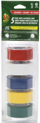 5-Pack Multi-Purpose Electrical Tape in Assorted Colors - 3/4" x 12'