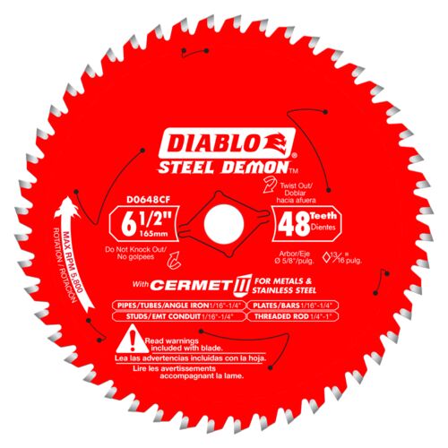 6-1/2" x 48 Tooth Steel Demon Cermet II Saw Blade for Metals and Stainless Steel