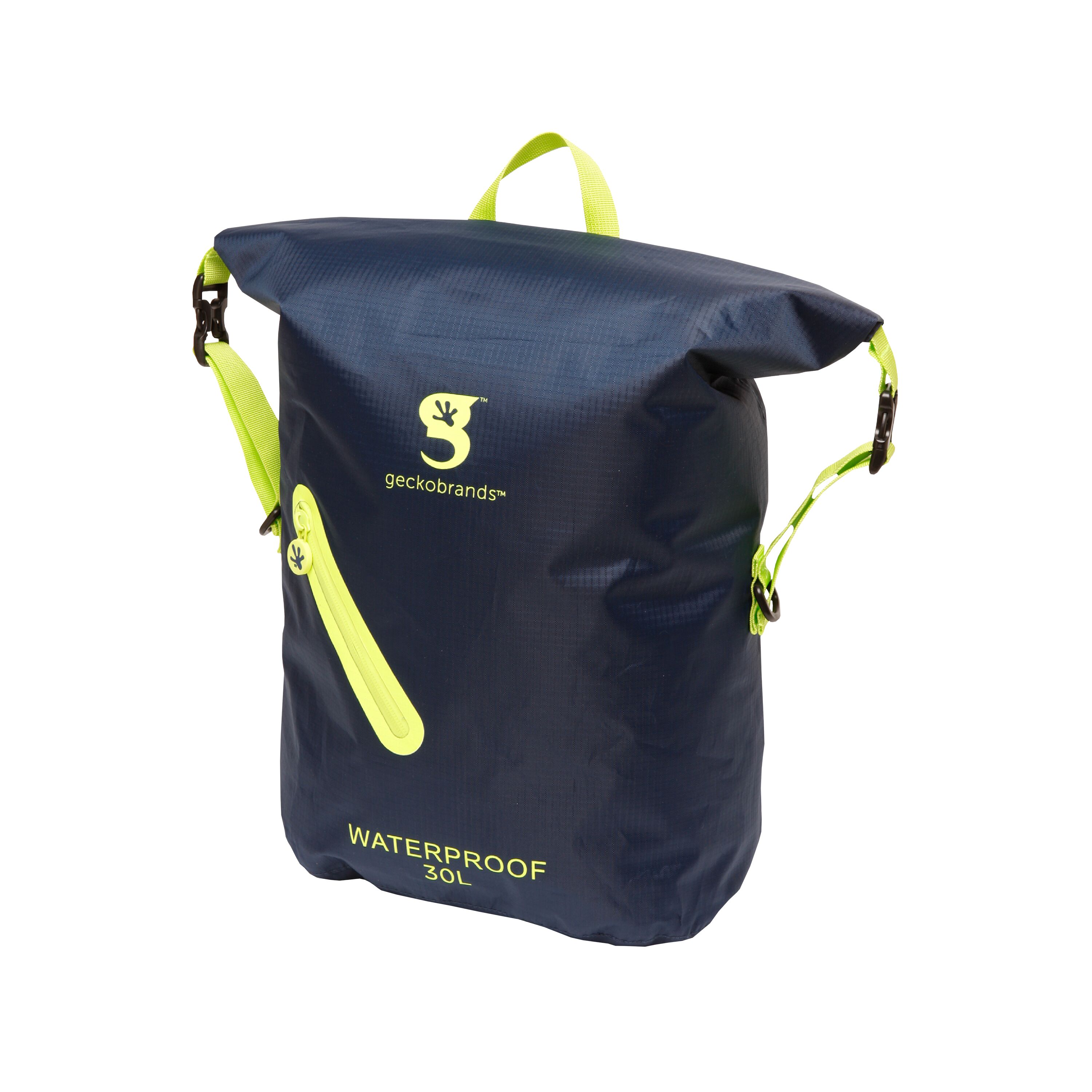 Navy/Neon Green Lightweight 30L Waterproof Backpack
