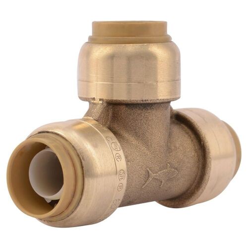 1/2" x 1/2" x 1/2" Push-to-Connect Brass Tee Fitting