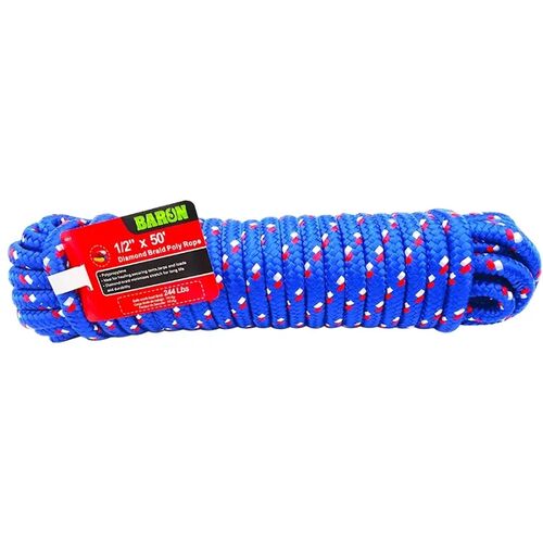 Diamond Braid Poly Rope - 1/2" x 50'