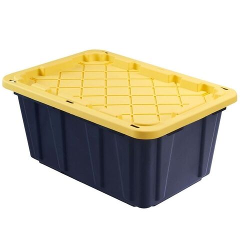 Heavy Duty 17 Gallon Snap Lid Tote in Black/Yellow