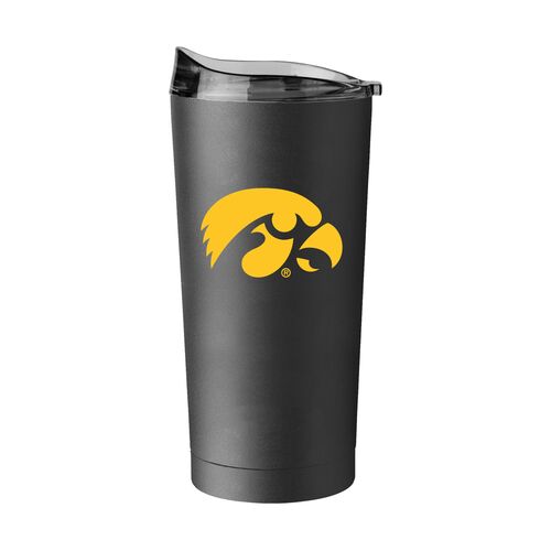 Iowa 20oz Logo Black Powder Coat Tumbler