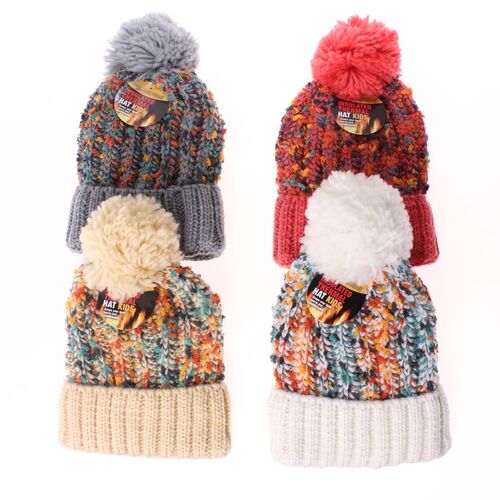 Girls' Sherpa Lined With Speciality Yarn Hat