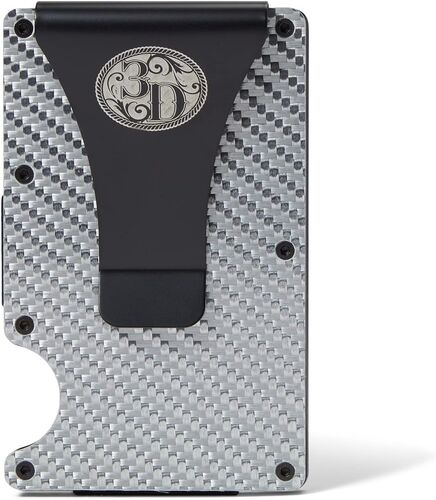 Smart Wallet in Silver Metal Basket Weave