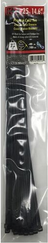 14.6" Standard Duty Cable Ties in UV Black- 25/pk