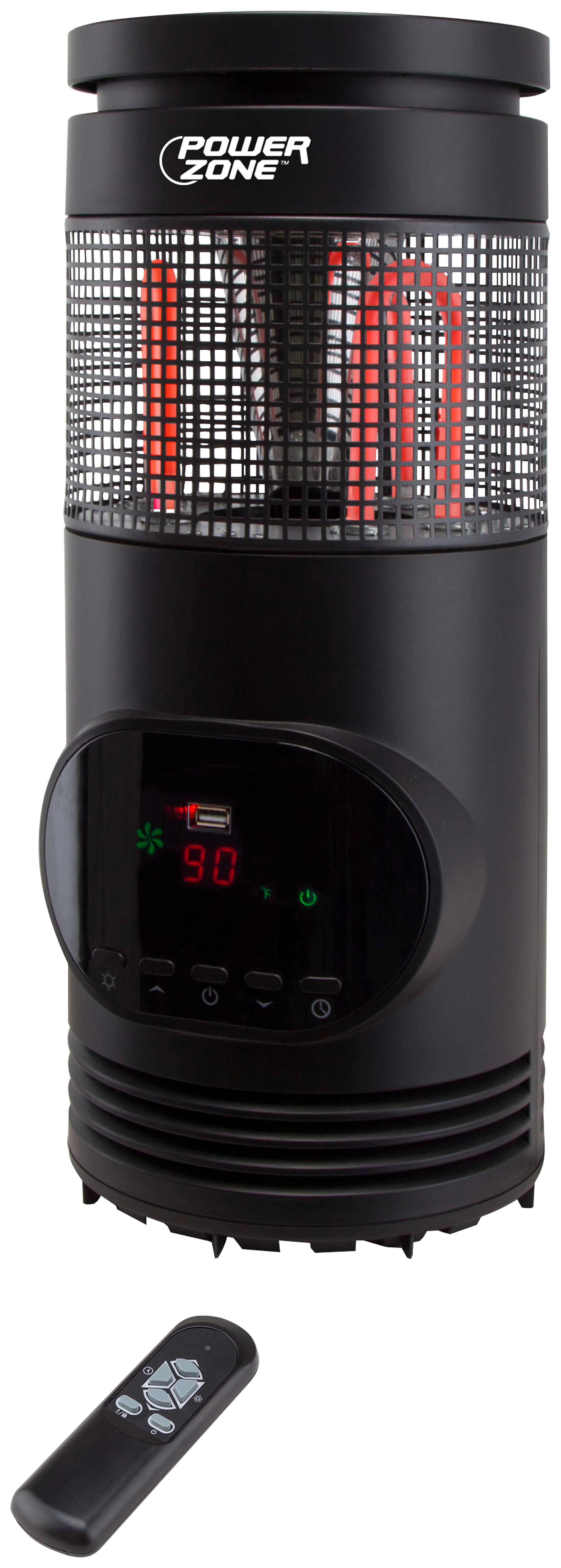 O2 Zone Heater Power Zone Heat 360 Degree Infrared Space Heater with USB Port