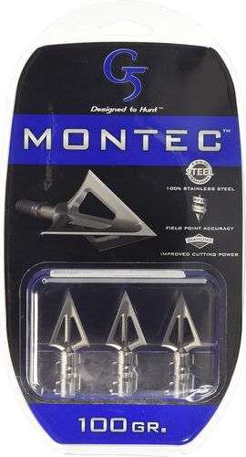Montec M3 100 Grain Stainless Steel Broadhead - 3-Pack