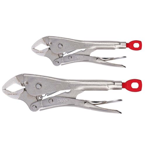 2 Piece 7" & 10" Curved Jaw Locking Pliers with Maxbite