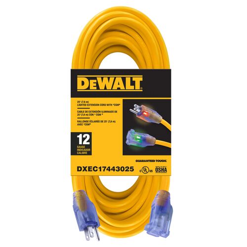 25ft 12/3 SJTW Lighted Extension Cord