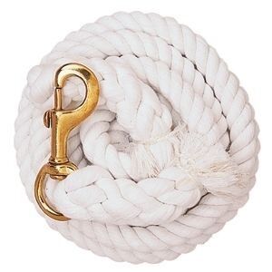 White Cotton Lead Rope With Solid Brass Snap