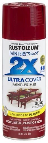 Painter's Touch 2X Ultra Cover Paint + Primer Spray Paint in Gloss Colonial Red - 12 oz