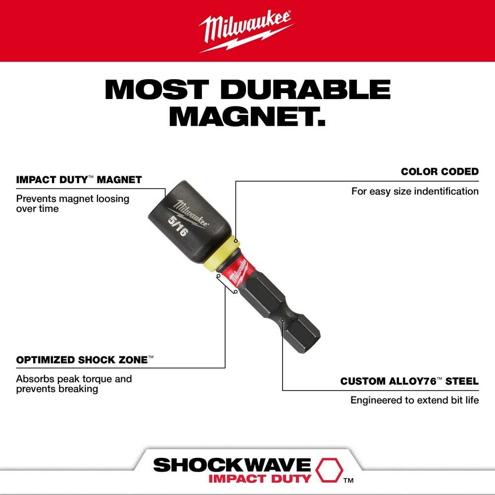 Milwaukee 4 Piece Shockwave Nut Driver Set