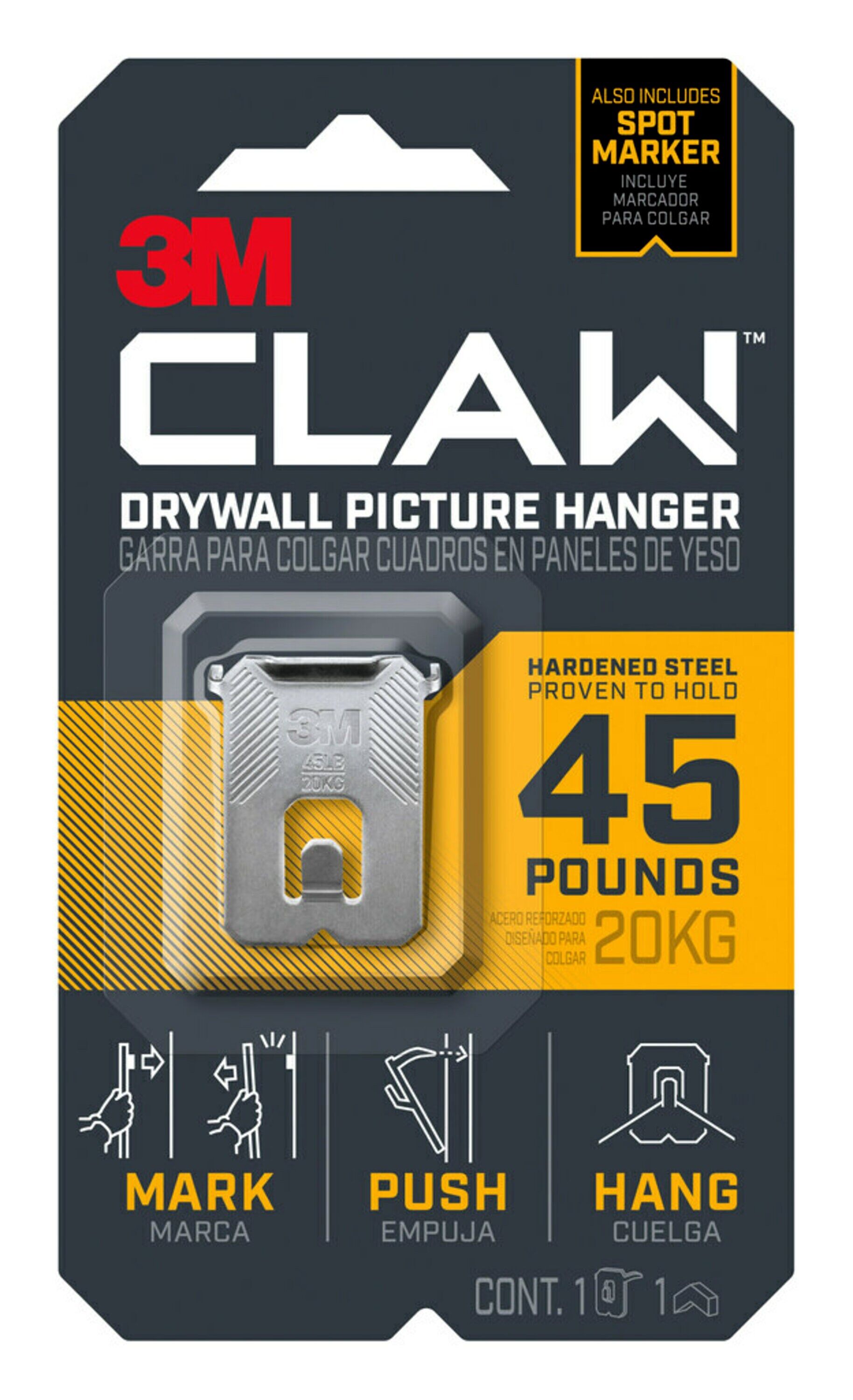 45 lbs. Drywall Picture Hanger with Spot Marker Claw