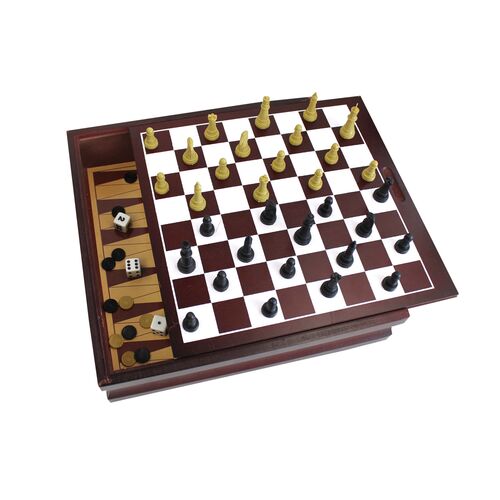 Real Wood Games 10-in-1 Wooden Game Set