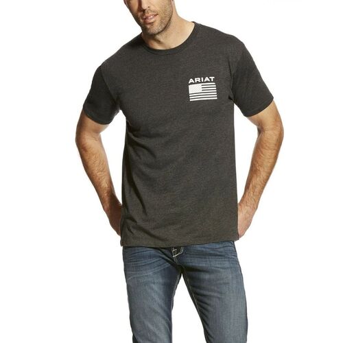 Men's Freedom Flag Short Sleeve T-Shirt in Charcoal Heather