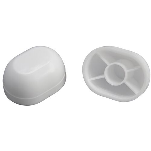 Plastic Oval Toilet Bolt Caps in White