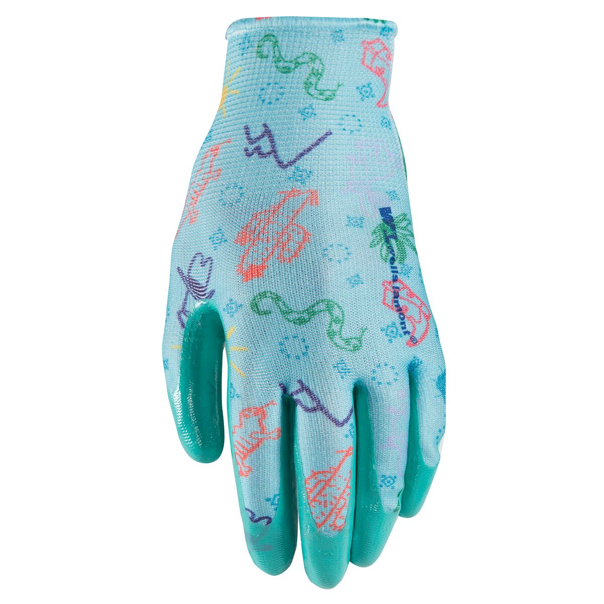 Kid's Knit With Nitrile Palm Gloves in Blue