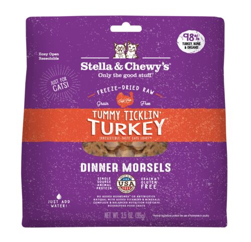 Tummy Ticklin' Turkey Freeze Dried Dinner Morsels For Cats - 3.5 oz