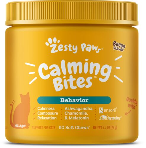 Calming Bites for Cats in Bacon Flavor - 60ct Jar