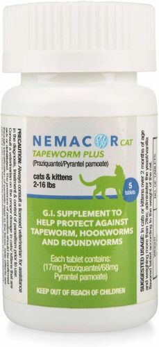 Cat Tapeworm Plus for Cats 2-16 lbs - 5 Tablets