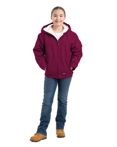 Girls' Washed Sherpa Lined Hooded Coat