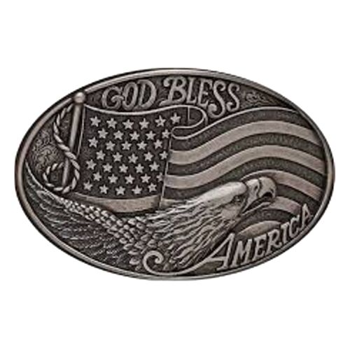 God Bless America Oval Buckle