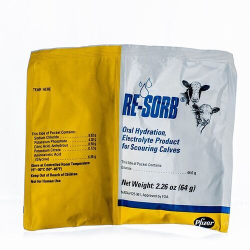 Re-Sorb Oral Hydration Electrolyte Product For Scouring Calves - Single Pack