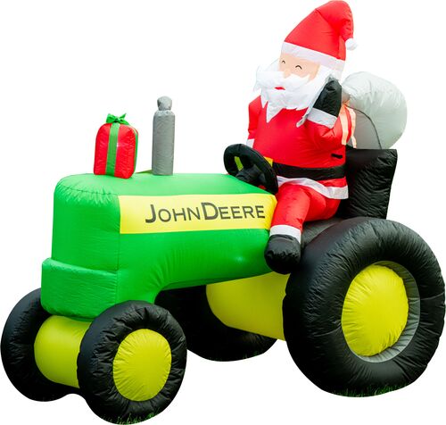 John Deere Inflatable Holiday Tractor with Santa