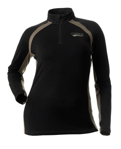 Women's D-Tech 1/4 Zip Base Layer Shirt 2.0 in Black/Stone