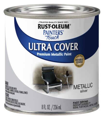 Painter's Touch Ultra Cover Premium Metallic Paint in Metallic Silver - 1/2 Pint