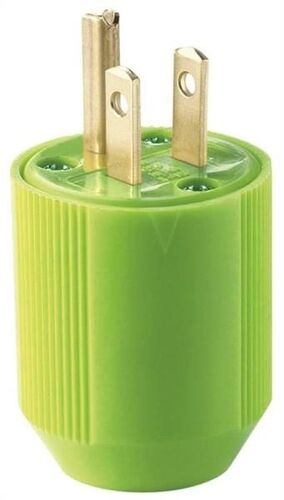 125 Volt, 15 Amp Green High Visibility Straight Ground Cap Electrical Plug