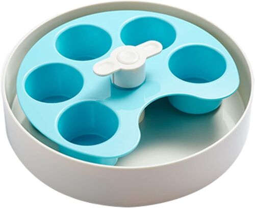 Spin Interactive Moderate-Level Slow Feeder Bowl for Dogs in Blue