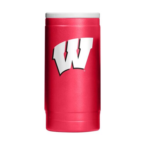 Wisconsin 12 oz Flipside Powder Coat Slim Can Coolie