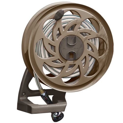 Side Tracker Wall Mount Hose Reel in Dark Taupe