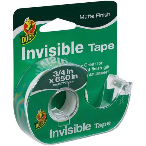 Matte Finish Invisible Tape with Dispenser - 3/4" x 650"
