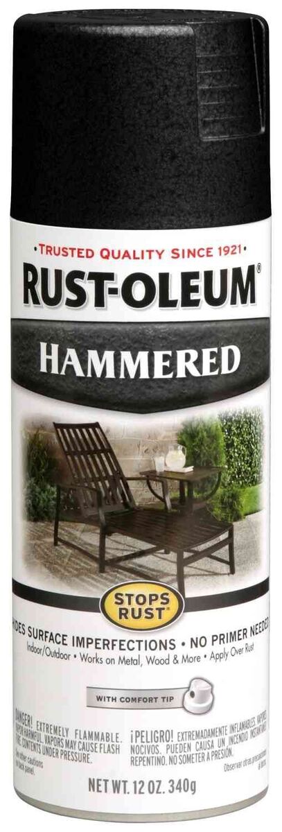 Hammered Finish Spray Paint in Black - 12 oz