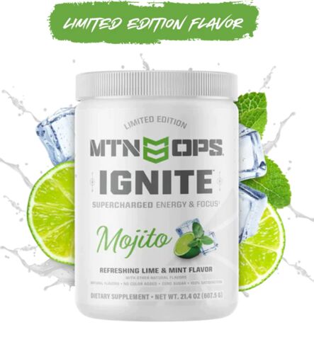 Ignite Energy & Focus Supplement in Limited Edition Flavor Mojito 45 Servings