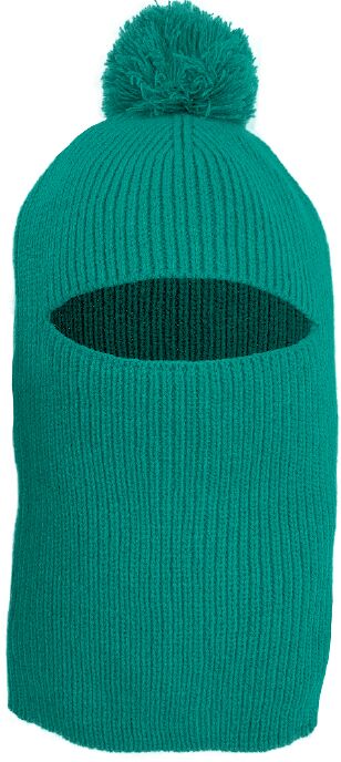1 Hole Facemask Knit Hat with Pom - Assorted Colors