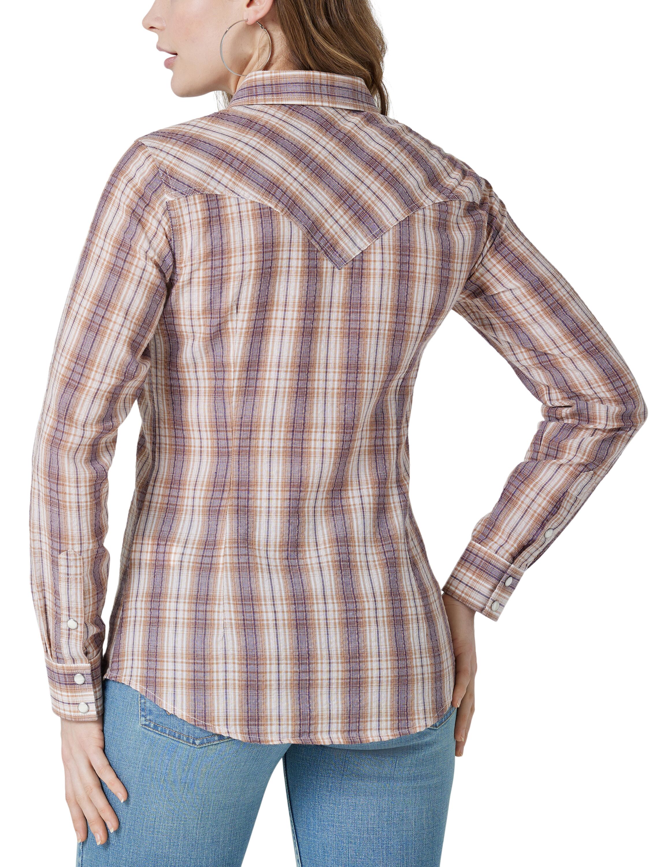 Women's Retro Long Sleeve Western Snap Shirt