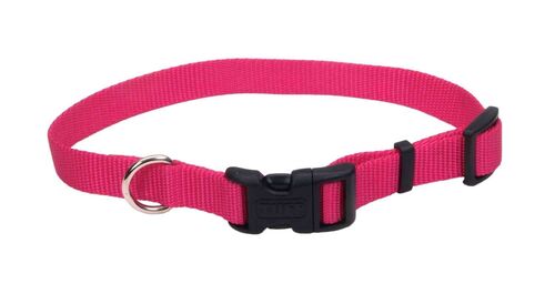 10 - 14 Nylon Adjustable Collar in Pink Flamingo 5/8