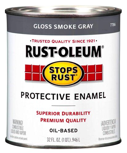 Stops Rust Protective Enamel Paint in Gloss Smoke Gray - 1 Quart